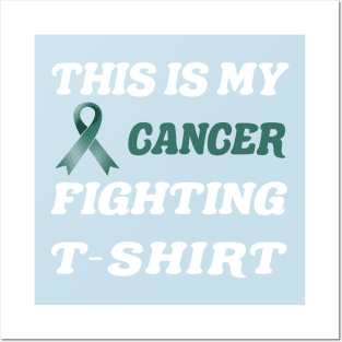 Ovarian Cancer Teal Ribbon Fighting Posters and Art